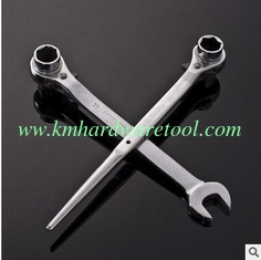 China KM Titanium Scaffold Ratchet Wrench Tool Ratcheting Socket Wrenches 19mm/22mm Black supplier